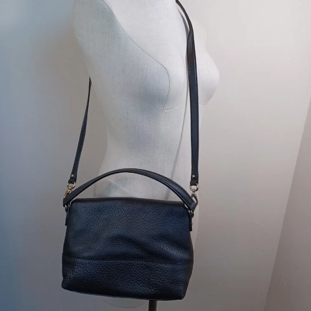 Kate Spade‎ New York Leather Bag Black Pebble Crossbody Handbag Purse